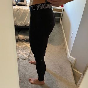 Gymshark Black Fit leggings w/lavender lettering